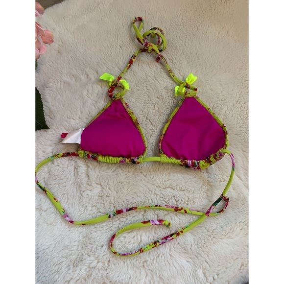 XS, Betsey Johnson swim, chartreuse green bikini - Picture 4 of 10